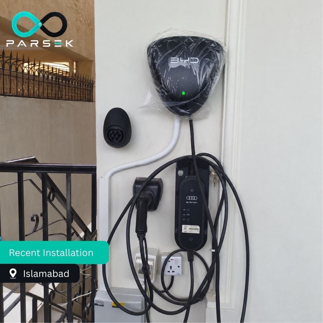 EV charging installation by PARSEK in Islamabad