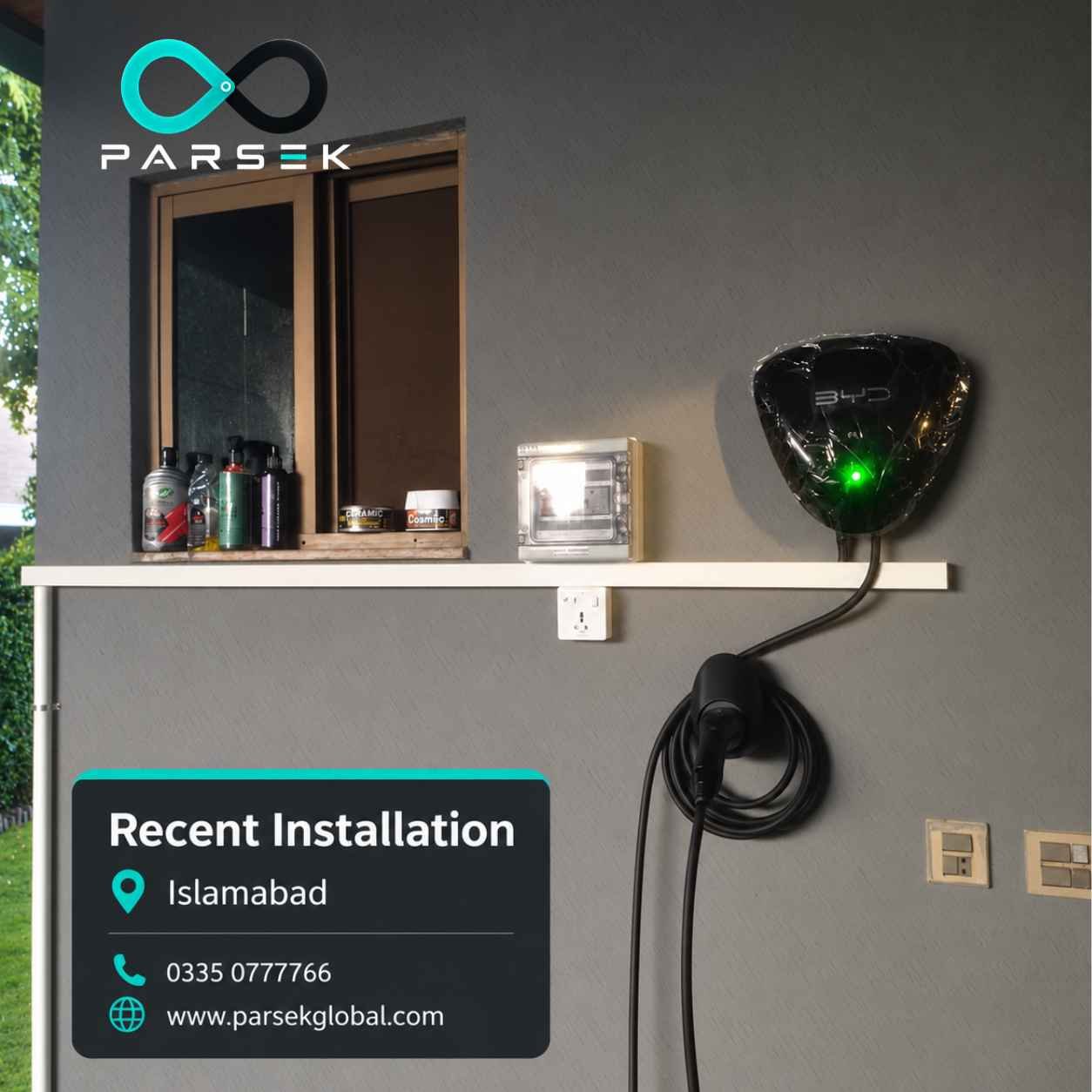 PARSEK EV charger installation in Islamabad