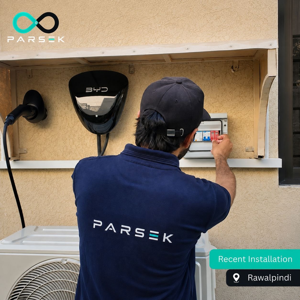 PARSEK EV charger installation in Rawalpindi